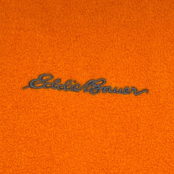 Eddie Bauer Size XL 1/4 Zip Orange Pullover Fleece Shirt Hiking Outdoor Camping - Picture 4 of 16
